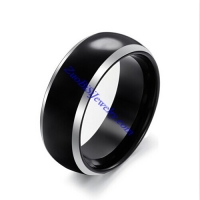 8mm Wide Tungsten Ring with 2 Steel Edges JR490006