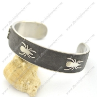 Stainless Steel Spider Leather Bangle b002991