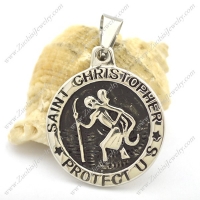 Stainless Steel Saint Christopher Protect Us Pendants p002189