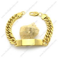 Gold Stainless Steel ID Bracelet Heavy b003016