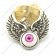 Big Violet Eyeball Angel Wing Pendant p002193