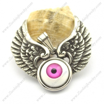 Big Violet Eyeball Angel Wing Pendant p002193