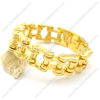 23cm Long 22mm Wide Gold Stainless Steel Link Chain Bracelet for Bikers b003067