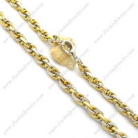 60CM Long Partial Gold Plating Link Chain Necklaces n000958