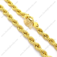 1.6cm Wide Yellow Gold Stainless Steel Wire Link Necklace n000960