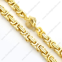 16mm Wide Shiny Yellow Gold Link Chain Necklace n000961