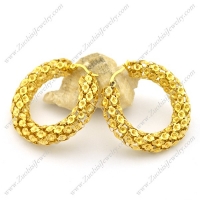 Gold-plating Hollow Pop Corn Earring e001023