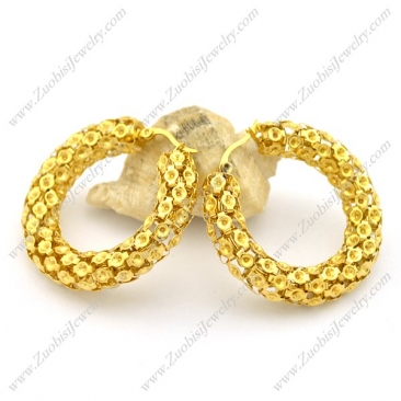 Gold-plating Hollow Pop Corn Earring e001023