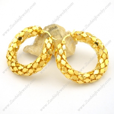 0.8cm Wide Gold Stainless Steel Corn Earring e001025