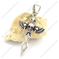 Skull with Wings Cross Pendant p002226
