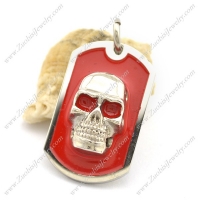 Blood-red Epoxy Skull Tag Pendant by Rock'n'Roll Looks p002301
