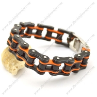 Black and Orange Bike Link Chain Bracelet for Mens b003423
