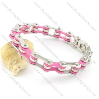 Silver and Pink Stainless Steel Bracelet for Women b002111