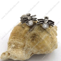 Small Spider Earring for Girls with Clear Rhinestones e001048