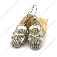 Shiny Stainless Steel Skull Dangle Earrings e001056
