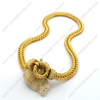 Yellow Gold Stainless Steel Square Snake Chain Necklace n001020
