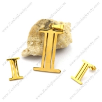 I Capital Letter Charm and Earring 001266