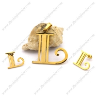 L letter Jewelry Set in Gold Plating s001269