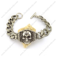316L Stainless Steel Cross Skull Casting Bracelet b003937