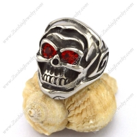 Clear Red Eyes Skull Ring r002878