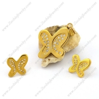 Gold Plating Butterfly Jewelry Sets s001328