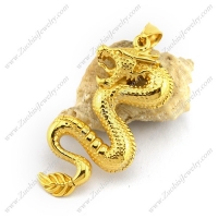 Shiny Gold Stainless Steel Dragon Pendant p002810