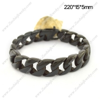 Black Plated Casting Chain Bracelet with Lobster Clasp b004032