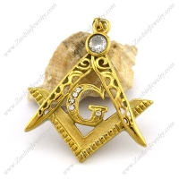 45MM Gold Stainless Steel Freemasons Pendant p002821