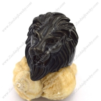 Black Plated Lion Ring r003000