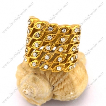 18K Yellow Gold Plating Rhinestones Wedding Ring r003030
