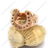 Rose Gold Plating Stainless Steel Horse's Hoof Ring r003039