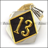 Big 13 Pendant with golden 13 p003057