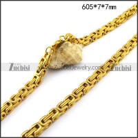 7MM Gold Plated Wide Byzatine Chain in Stainless Steel n001149