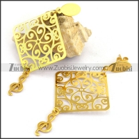 Gold Plated Stainless Steel Hollow Flower Earring e001186
