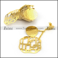 Shiny Gold Plating Stainless Steel Earring e001190