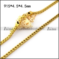 4.5MM Wide Square Golden Chain in Steel n001355