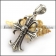 Large Cross Pendant with Skull Head for Mens p004299