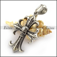 Large Cross Pendant with Skull Head for Mens p004299