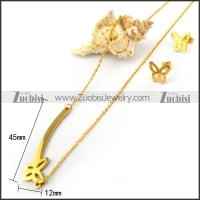 14K Gold Platied Butterflies Earrings and Necklace Set s002039