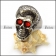 Ruby Skull Ring with Beautiful Hair r004307