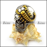 One Eye Skull Ring with Golden Scorpion r004316