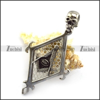 Big Masonic Pendant with Skull Clasp p005059