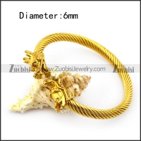 Gold Plated Dragon Wire Bangle b005835