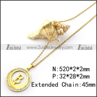 Yellow Gold Plating Capital Letter B Pendant Chain n001691