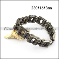 Gun Metal Stainless Steel Bike Chain Bracelet in 16mm Wide b005861