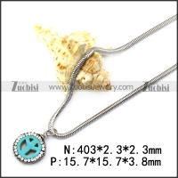Light Blue Peace Sign Pendant with Snake Chain n001737