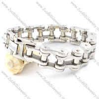 Silver Stainless Steel Chain Bracelet for bikers - b000357