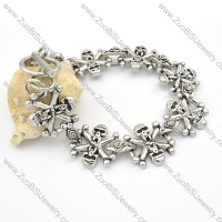 Stainless Steel Skull Flower Bracelet -b000604
