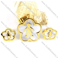 Gold Stainless Steel Boy Jewelry Set-s000012