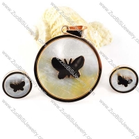 Rose Gold Butterfly jewelry set with shell -s000016
